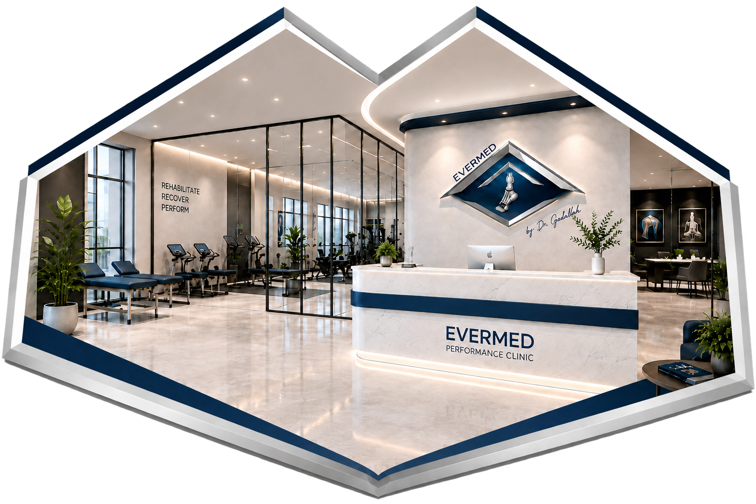 Concept visual for the upcoming EVERMED Performance Clinic at Ozone Mall, New Cairo