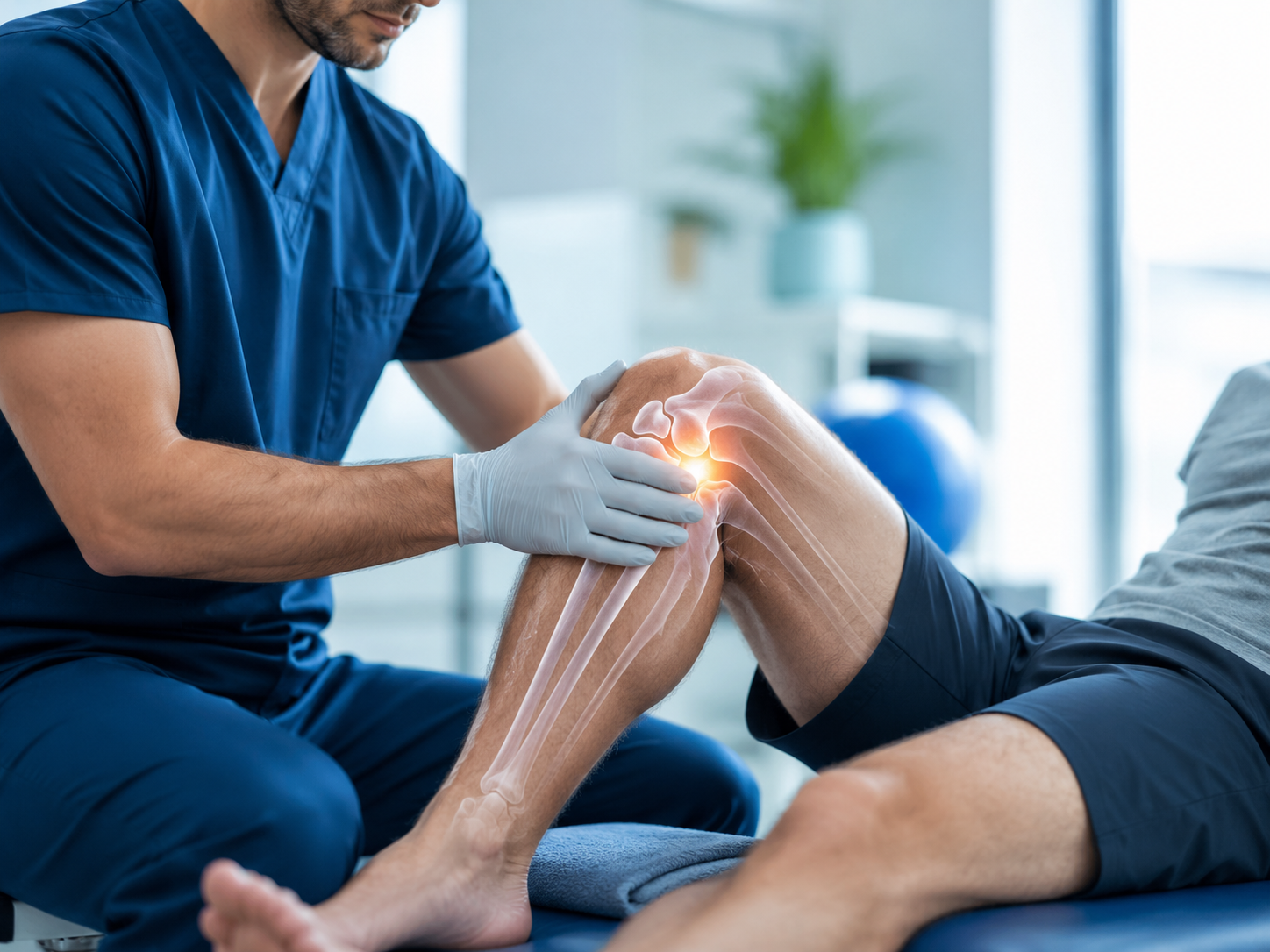 Orthopedic knee assessment with anatomical visualization