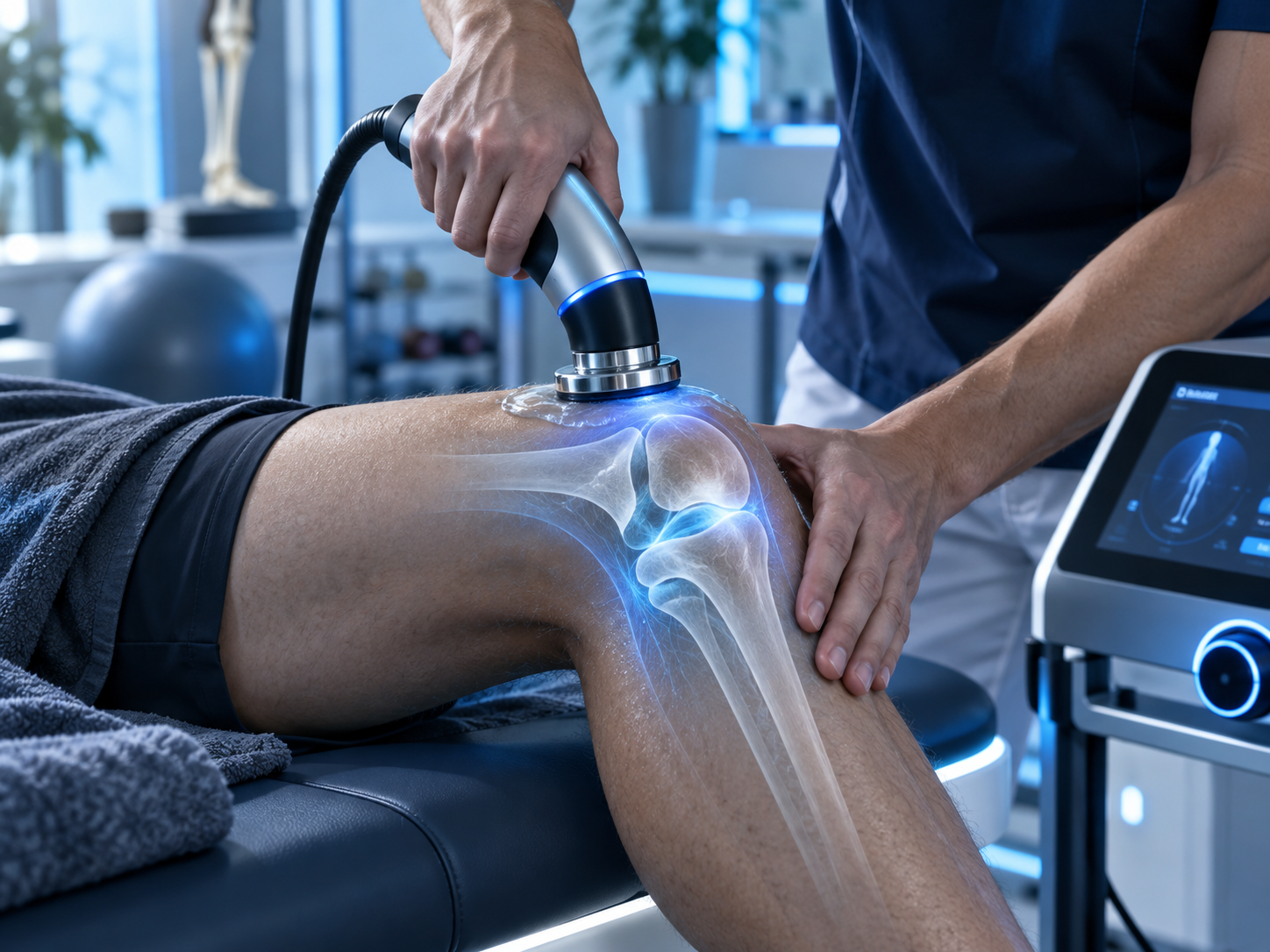 INDIBA TECAR therapy with transparent anatomical visualization