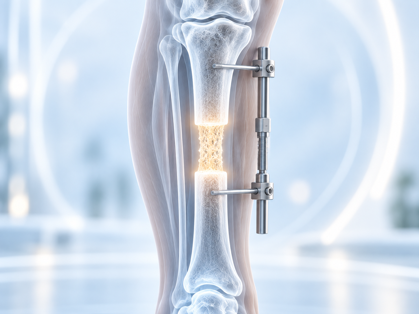 New bone formation during gradual limb lengthening