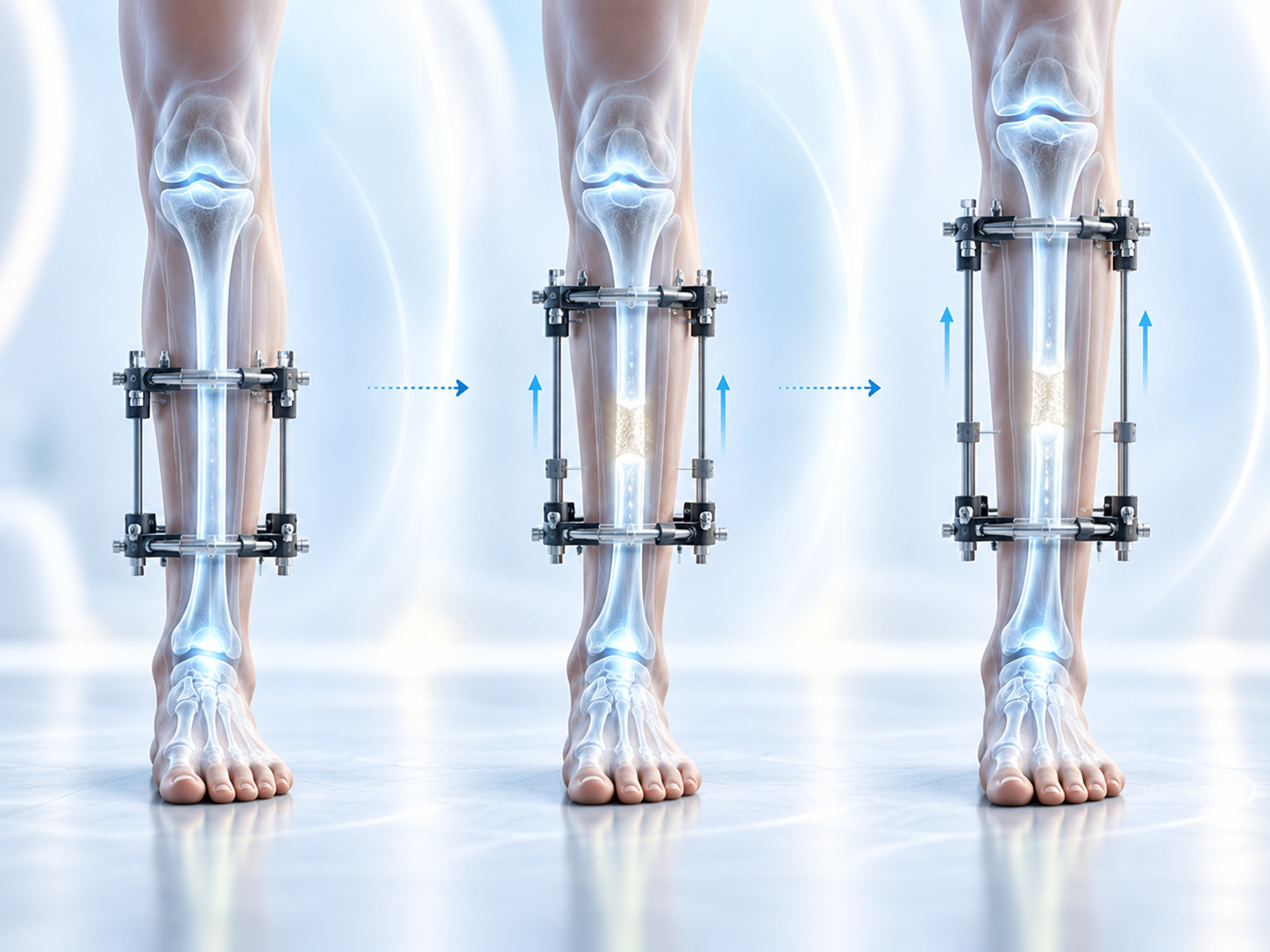 Progressive stages of limb lengthening