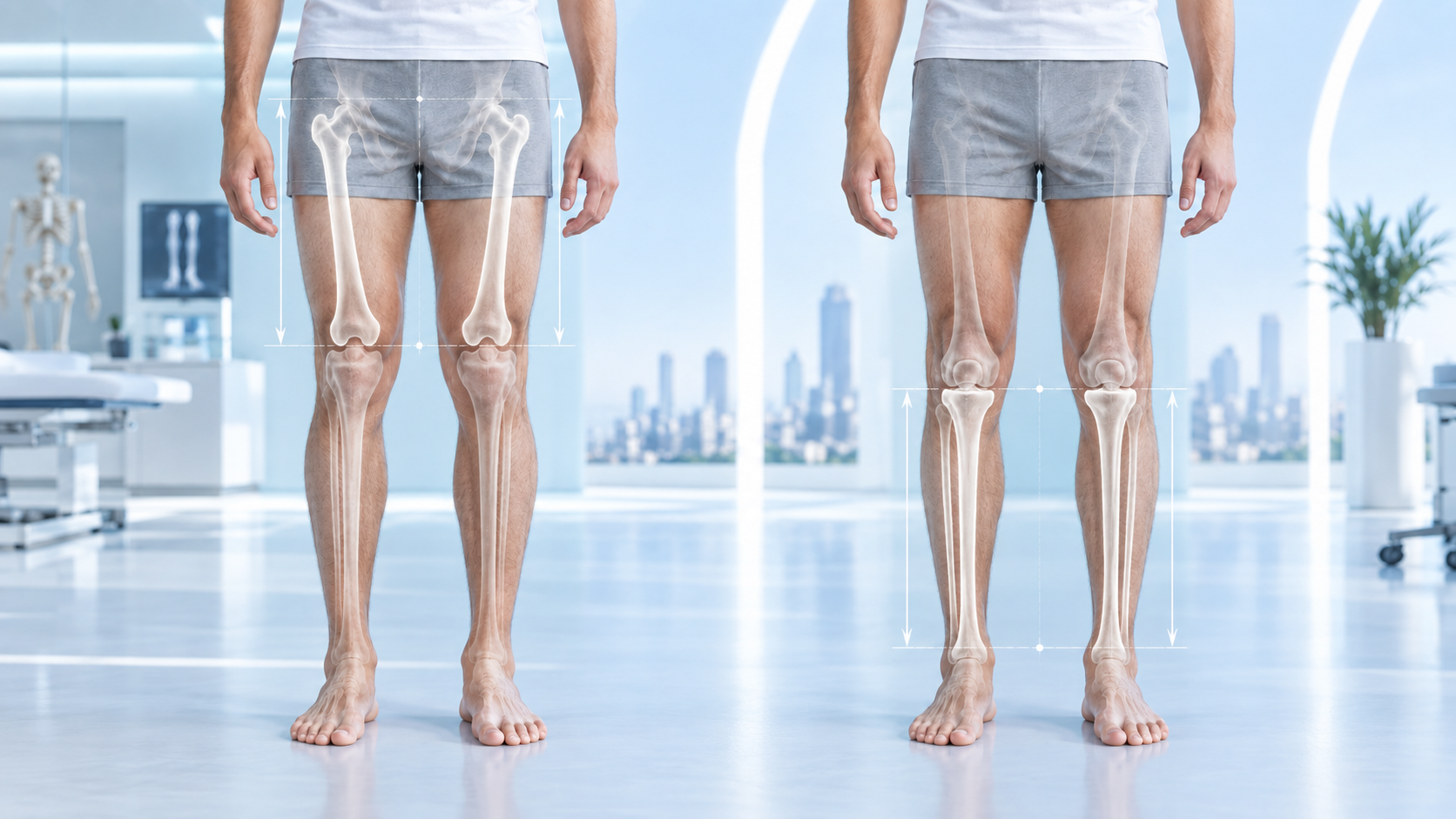Femur and tibia proportion planning for cosmetic limb lengthening