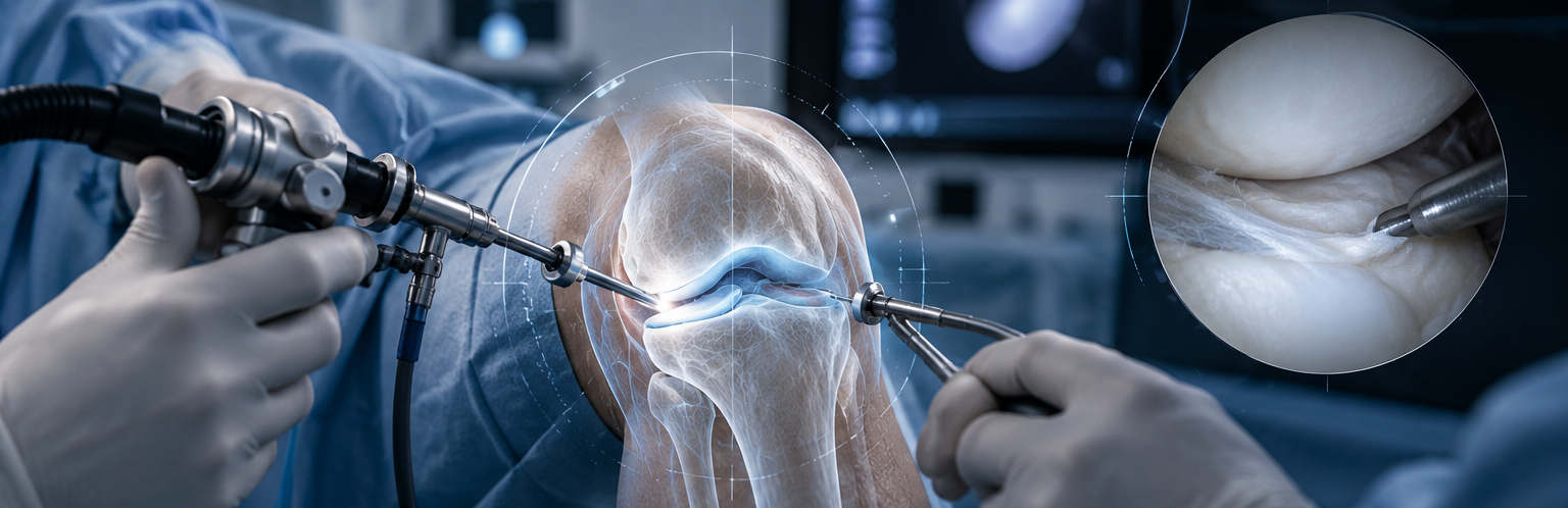 Knee arthroscopy with anatomical visualization