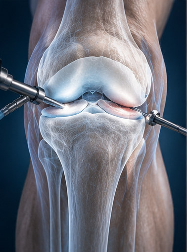 Knee arthroscopy close-up