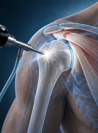 Shoulder arthroscopy with anatomical visualization