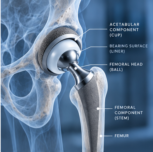 Hip replacement implant components