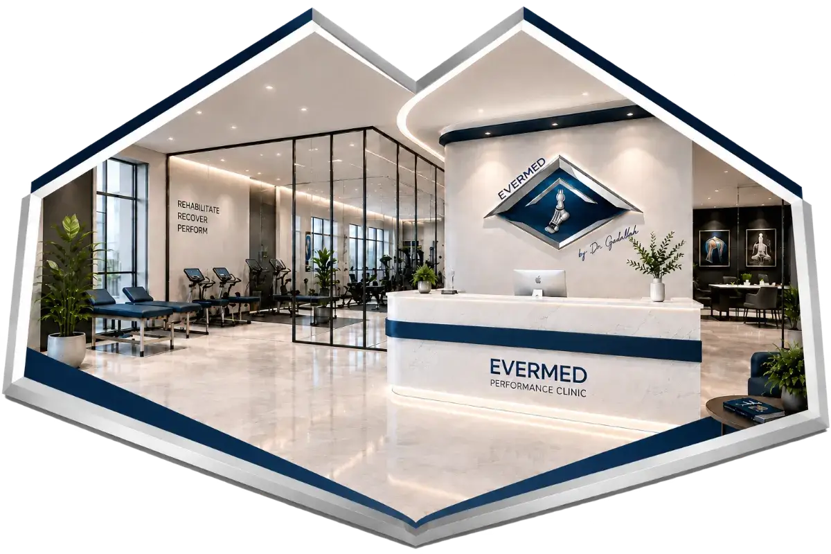 Concept visual for the upcoming EVERMED Performance Clinic at Ozone Mall, New Cairo